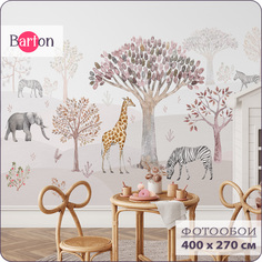 Фотообои флизелиновые 3d Bartonwall детские Животные Лес 400х270 см K29704-P