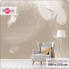 Фотообои флизелиновые 3d Bartonwall Перья 300х270 см M04103-B
