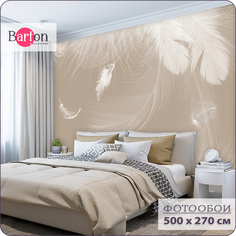 Фотообои флизелиновые 3d Bartonwall Перья 500х270 см M04105-B