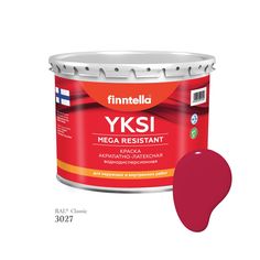 Краска-консилер с эффектом бархата YKSI, ультраматовая, цвет RAL3027 , 2,7л Finntella