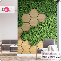 Фотообои флизелиновые 3d Bartonwall Соты Листья Трава 200х270 см M09502