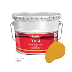 Краска-консилер с эффектом бархата YKSI, ультраматовая, цвет RAL1006 , 9л Finntella