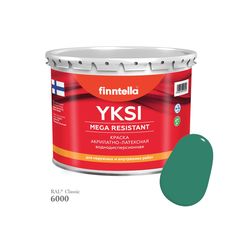 Краска-консилер с эффектом бархата YKSI, ультраматовая, цвет RAL6000 , 2,7л Finntella
