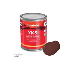 Краска-консилер с эффектом бархата YKSI, ультраматовая, цвет RAL8012 , 0,9л Finntella