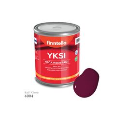 Краска-консилер с эффектом бархата YKSI, ультраматовая, цвет RAL4004 , 0,9л Finntella