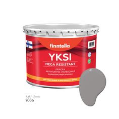 Краска-консилер с эффектом бархата YKSI, ультраматовая, цвет RAL7036 , 2,7л Finntella