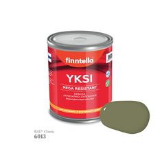 Краска-консилер с эффектом бархата YKSI, ультраматовая, цвет RAL6013 , 0,9л Finntella