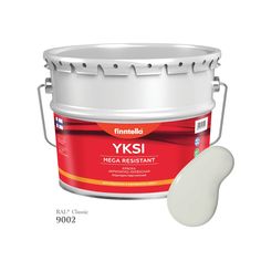 Краска-консилер с эффектом бархата YKSI, ультраматовая, цвет RAL9002 , 9л Finntella