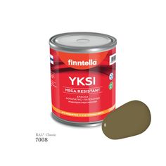 Краска-консилер с эффектом бархата YKSI, ультраматовая, цвет RAL7008 , 0,9л Finntella