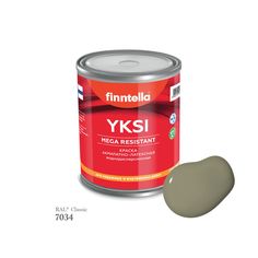 Краска-консилер с эффектом бархата YKSI, ультраматовая, цвет RAL7034 , 0,9л Finntella