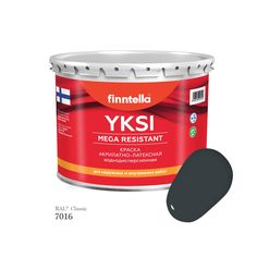 Краска-консилер с эффектом бархата YKSI, ультраматовая, цвет RAL7016 , 2,7л Finntella