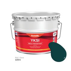Краска-консилер с эффектом бархата YKSI, ультраматовая, цвет RAL6004 , 9л Finntella