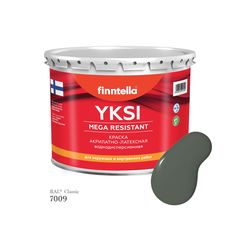 Краска-консилер с эффектом бархата YKSI, ультраматовая, цвет RAL7009 , 2,7л Finntella