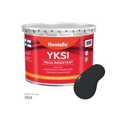Краска-консилер с эффектом бархата YKSI, ультраматовая, цвет RAL7021 , 2,7л Finntella