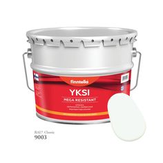 Краска-консилер с эффектом бархата YKSI, ультраматовая, цвет RAL9003 , 9л Finntella