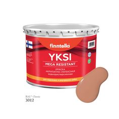 Краска-консилер с эффектом бархата YKSI, ультраматовая, цвет RAL3012 , 2,7л Finntella