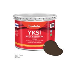 Краска-консилер с эффектом бархата YKSI, ультраматовая, цвет RAL8014 , 2,7л Finntella