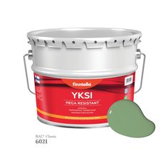 Краска-консилер с эффектом бархата YKSI, ультраматовая, цвет RAL6021 , 9л Finntella
