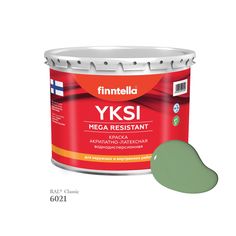 Краска-консилер с эффектом бархата YKSI, ультраматовая, цвет RAL6021 , 2,7л Finntella