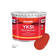 Краска-консилер с эффектом бархата YKSI, ультраматовая, цвет RAL2002 , 2,7л Finntella
