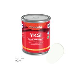 Краска-консилер с эффектом бархата YKSI, ультраматовая, цвет RAL9016 , 0,9л Finntella