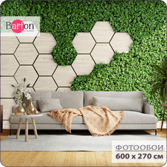 Фотообои флизелиновые 3d Bartonwall Соты Листья Трава 600х270 см M09506-W