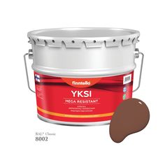 Краска-консилер с эффектом бархата YKSI, ультраматовая, цвет RAL8002 , 9л Finntella