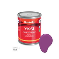 Краска-консилер с эффектом бархата YKSI, ультраматовая, цвет RAL4008 , 0,9л Finntella