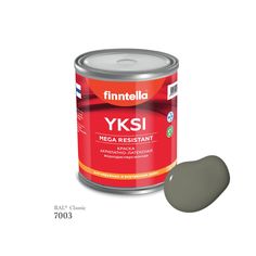 Краска-консилер с эффектом бархата YKSI, ультраматовая, цвет RAL7003 , 0,9л Finntella