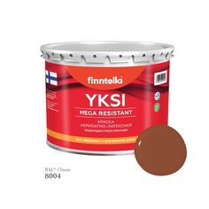Краска-консилер с эффектом бархата YKSI, ультраматовая, цвет RAL8004 , 2,7л Finntella
