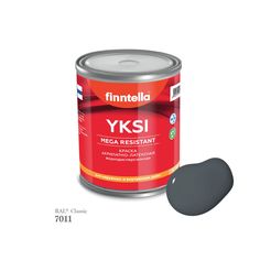 Краска-консилер с эффектом бархата YKSI, ультраматовая, цвет RAL7011 , 0,9л Finntella