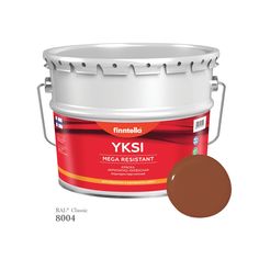 Краска-консилер с эффектом бархата YKSI, ультраматовая, цвет RAL8004 , 9л Finntella