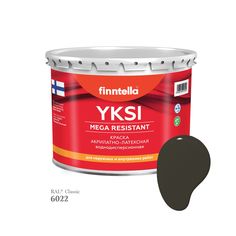Краска-консилер с эффектом бархата YKSI, ультраматовая, цвет RAL6022 , 2,7л Finntella