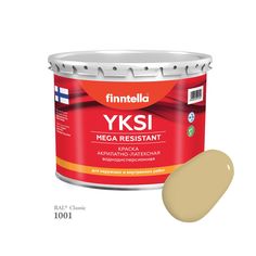 Краска-консилер с эффектом бархата YKSI, ультраматовая, цвет RAL1001 , 2,7л Finntella