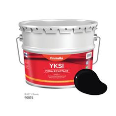 Краска-консилер с эффектом бархата YKSI, ультраматовая, цвет RAL9005 , 9л Finntella