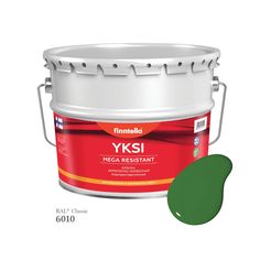 Краска-консилер с эффектом бархата YKSI, ультраматовая, цвет RAL6010 , 9л Finntella