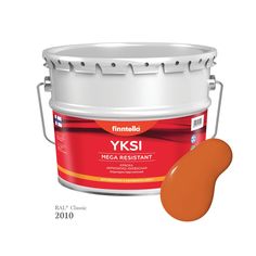 Краска-консилер с эффектом бархата YKSI, ультраматовая, цвет RAL2010 , 9л Finntella