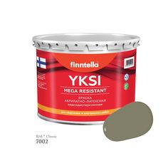 Краска-консилер с эффектом бархата YKSI, ультраматовая, цвет RAL7002 , 2,7л Finntella