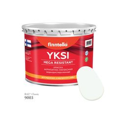 Краска-консилер с эффектом бархата YKSI, ультраматовая, цвет RAL9003 , 2,7л Finntella
