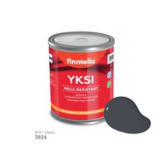 Краска-консилер с эффектом бархата YKSI, ультраматовая, цвет RAL7024 , 0,9л Finntella
