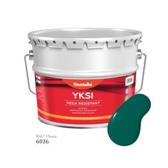 Краска-консилер с эффектом бархата YKSI, ультраматовая, цвет RAL6026 , 9л Finntella