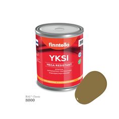 Краска-консилер с эффектом бархата YKSI, ультраматовая, цвет RAL8000 , 0,9л Finntella