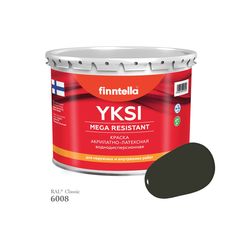 Краска-консилер с эффектом бархата YKSI, ультраматовая, цвет RAL6008 , 2,7л Finntella