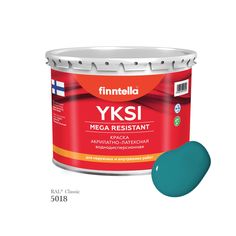 Краска-консилер с эффектом бархата YKSI, ультраматовая, цвет RAL5018 , 2,7л Finntella