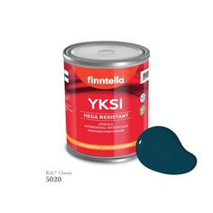 Краска-консилер с эффектом бархата YKSI, ультраматовая, цвет RAL5020 , 0,9л Finntella
