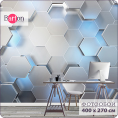 Фотообои флизелиновые 3d Bartonwall Неоновые Соты 400х270 см M06504-C