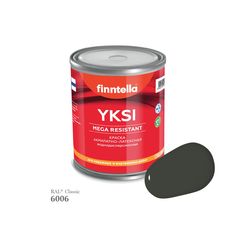 Краска-консилер с эффектом бархата YKSI, ультраматовая, цвет RAL6006 , 0,9л Finntella