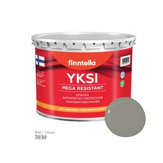 Краска-консилер с эффектом бархата YKSI, ультраматовая, цвет RAL7030 , 2,7л Finntella