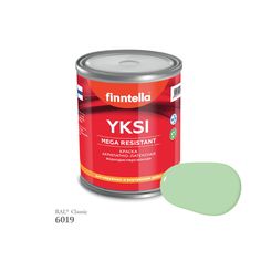 Краска-консилер с эффектом бархата YKSI, ультраматовая, цвет RAL6019 , 0,9л Finntella