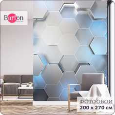 Фотообои флизелиновые 3d Bartonwall Неоновые Соты 200х270 см M06502-C